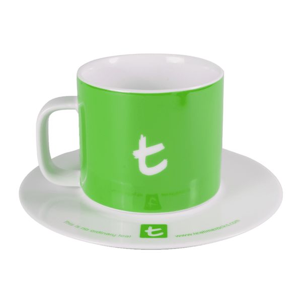 T series porcelánový šálek a podšálek zelený 250ml thumbnail