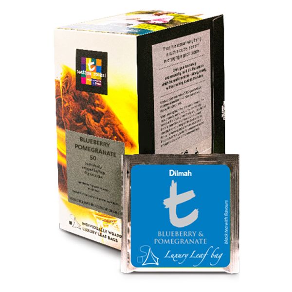 DILMAH T-SERIES Černý čaj borůvka a granátové jablko T Lux sáček HB 50/2g thumbnail